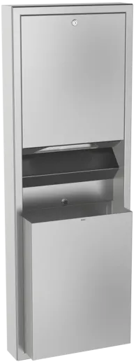 KWC PROFESSIONAL Rodan Papierhandtuchspender und Abfallbehlter Kombination RODX602 fr Aufputzmontage