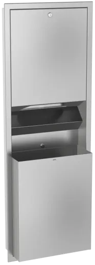 KWC PROFESSIONAL Rodan Papierhandtuchspender und Abfallbehlter Kombination RODX602E fr Unterputzmontage