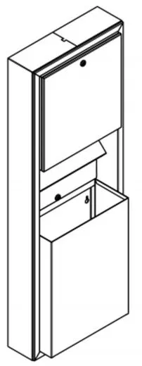 KWC PROFESSIONAL Rodan Papierhandtuch-, Seifenspender und Abfallbehlter Kombination RODX617 fr Aufputzmontage