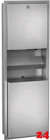 KWC PROFESSIONAL Rodan Papierhandtuch-, Seifenspender und Abfallbehlter Kombination RODX617E fr Unterputzmontage