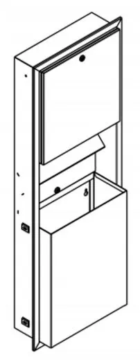 KWC PROFESSIONAL Rodan Papierhandtuch-, Seifenspender und Abfallbehlter Kombination RODX617E fr Unterputzmontage