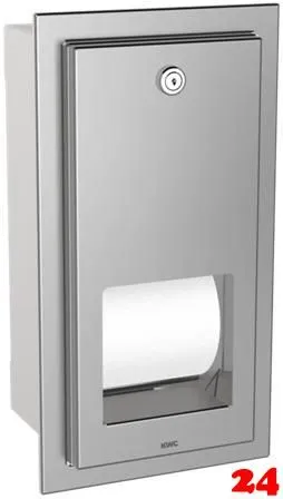 KWC PROFESSIONAL Rodan WC-Doppelrollenhalter RODX672E mit Spindelsystem fr die Unterputzmontage