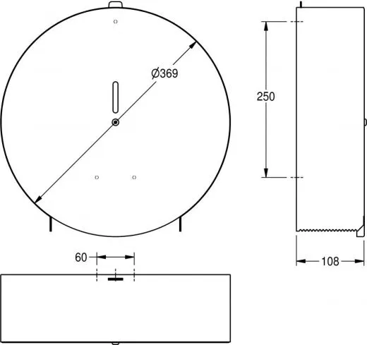 KWC PROFESSIONAL WC-Grossrollenhalter Jumbo CHRX670 fr die Aufputzmontage fr Grossrolle bis max.  350 mm