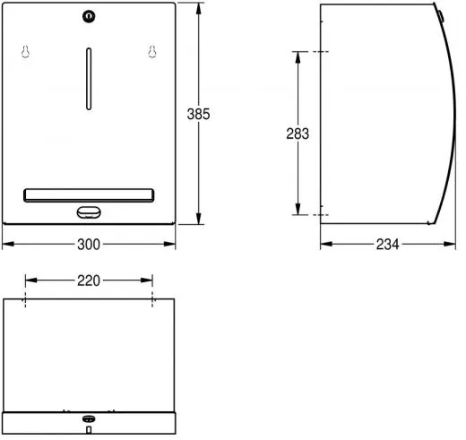 KWC PROFESSIONAL Stratos Elektronischer Papierhandtuchspender STRX630 Aufputzmontage opto-elektronische Sensorik