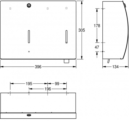 KWC PROFESSIONAL Stratos Papierhandtuch-und Seifenspender Kombination STRX601 fr die Aufputzmontage