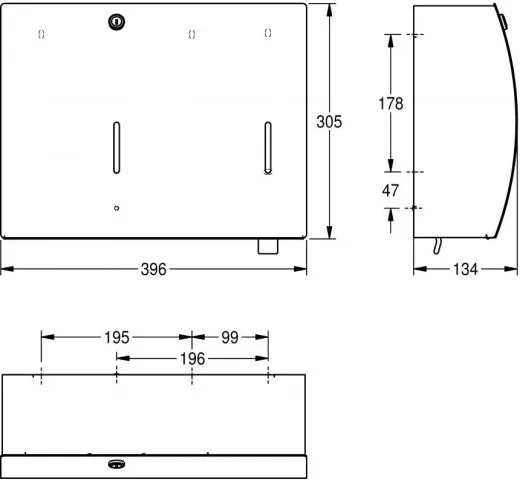 KWC PROFESSIONAL Stratos Papierhandtuch-und Seifenspender Kombination STR601 fr die Aufputzmontage
