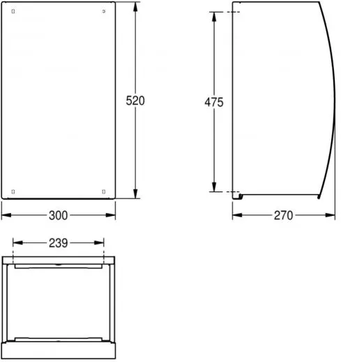 KWC PROFESSIONAL Stratos Abfallbehlter STR605 ca. 34 Liter fr Aufputzmontage