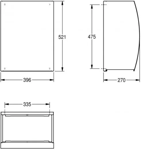 KWC PROFESSIONAL Stratos Abfallbehlter STRX607 (45) fr die Aufputzmontage Fassungsvermgen zirka 45 Liter
