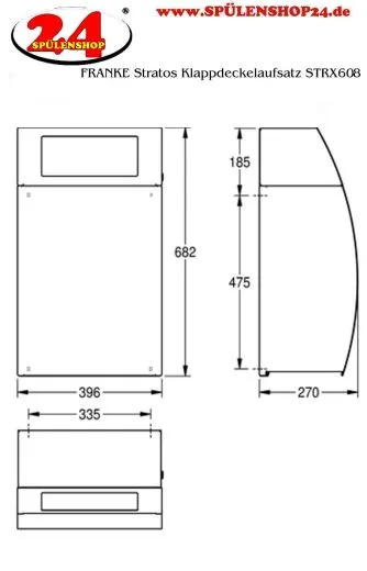 KWC PROFESSIONAL Stratos Klappdeckelaufsatz STR608 Klappdeckelaufsatz zu Abfallbehlter STRX607