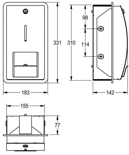 KWC PROFESSIONAL Stratos WC-Rollenhalter STRX671E fr die Unterputzmontage