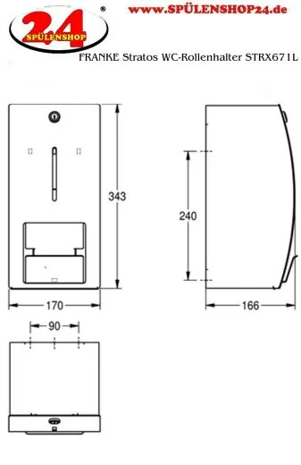 KWC PROFESSIONAL Stratos WC-Rollenhalter STRX671L fr die Aufputzmontage