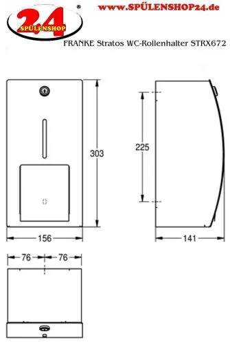 KWC PROFESSIONAL Stratos WC-Rollenhalter STR672 mit Spindelsystem fr die Aufputzmontage