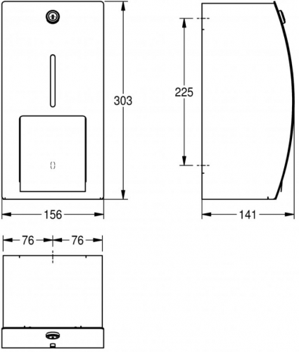 KWC PROFESSIONAL Stratos WC-Rollenhalter STRX672 mit Spindelsystem fr die Aufputzmontage