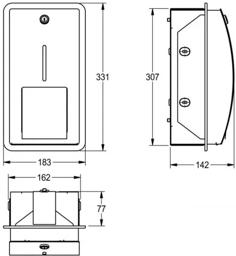 KWC PROFESSIONAL Stratos WC-Rollenhalter STR672E mit Spindelsystem fr Unterputzmontage