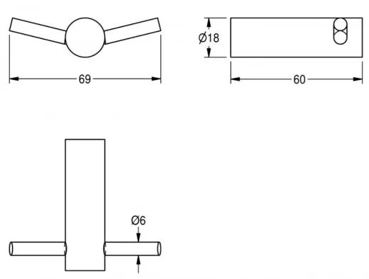 KWC PROFESSIONAL Stratos Doppelkleiderhaken STRX694 fr die Aufputzmontage