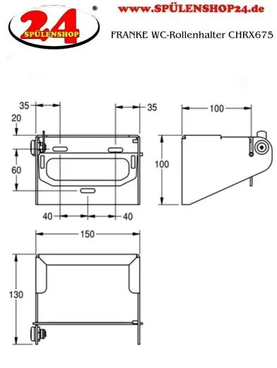 KWC PROFESSIONAL WC-Rollenhalter CHRX675 fr die Aufputzmontage