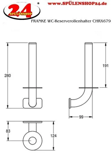 KWC PROFESSIONAL WC-Reserverollenhalter CHRX679 fr die Aufputzmontage