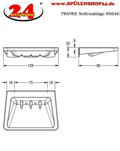 KWC PROFESSIONAL Seifenablage BS646 Seifenschale fr Aufputzmontage