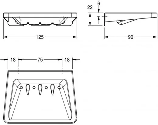 KWC PROFESSIONAL Seifenablage BS646 Seifenschale fr Aufputzmontage