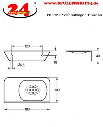 KWC PROFESSIONAL Seifenablage CHRX644 Seifen- und Duschgelablage fr Aufputzmontage