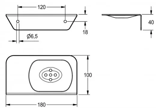 KWC PROFESSIONAL Seifenablage CHRX644 Seifen- und Duschgelablage fr Aufputzmontage