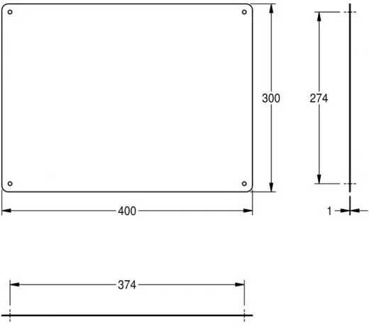 KWC PROFESSIONAL Spiegel CHRH401 Spiegel aus Chromnickelstahl hochglanzpoliert Materialstrke 1,0 mm