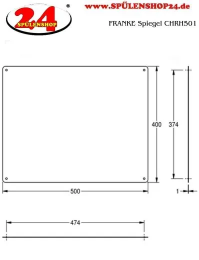 KWC PROFESSIONAL Spiegel CHRH501 Spiegel aus Chromnickelstahl hochglanzpoliert Materialstrke 1,0 mm
