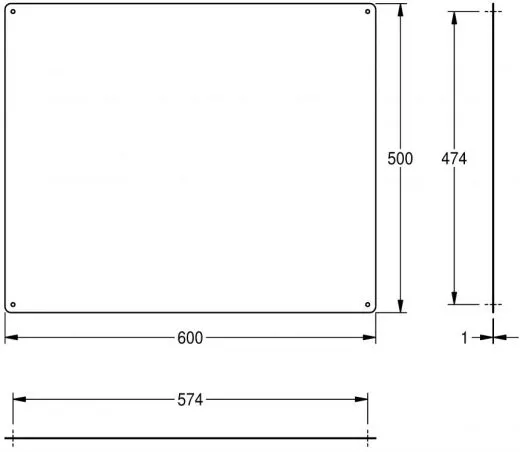 KWC PROFESSIONAL Spiegel CHRH601 Spiegel aus Chromnickelstahl hochglanzpoliert Materialstrke 1,0 mm