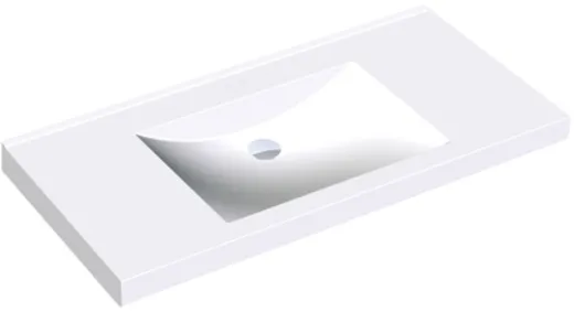 KWC PROFESSIONAL Quadro Einzelwaschtisch ANMW417 Waschtisch MIRANIT fr Wandmontage rechteckige Mulde ohne Hahnlochbohrung