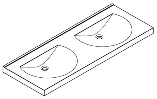 KWC PROFESSIONAL Ronda Doppelwaschtisch ANMW220 Waschtisch MIRANIT 2 Becken fr Wandmontage runde Mulde ohne Hahnlochbohrungen