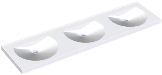 KWC PROFESSIONAL Ronda Reihenwaschtisch ANMW230 Waschtisch MIRANIT 3 Becken fr Wandmontage runde Mulde ohne Hahnlochbohrungen