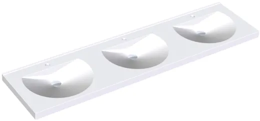 KWC PROFESSIONAL Ronda Reihenwaschtisch ANMW231 Waschtisch MIRANIT 3 Becken fr Wandmontage runde Mulde mit Armaturenbohrung  35mm