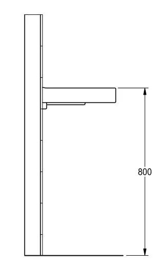 KWC PROFESSIONAL VARIUScare Einzelwaschtisch ANMW504 Waschtisch MIRANIT fr Wandmontage unterfahrbar Barrierefrei* fr Rollstuhlfahrer geeignet