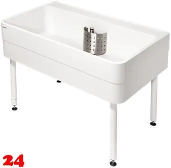 KWC PROFESSIONAL Miranit Werkraumbecken SIRW770 Reinigungsbecken Mineralgranit mit Standrohrventil (1100x700mm)