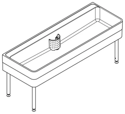 KWC PROFESSIONAL Miranit Werkraumbecken SIRW772 Reinigungsbecken Mineralgranit mit Standrohrventil (2000x700mm)