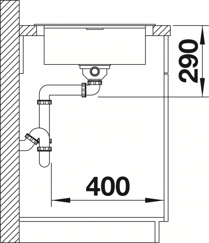 BLANCO Küchenspüle Flex Pro 45-S ohne Hahnlochbohrung Edelstahlspüle mit Siebkorb als Stopfenventil