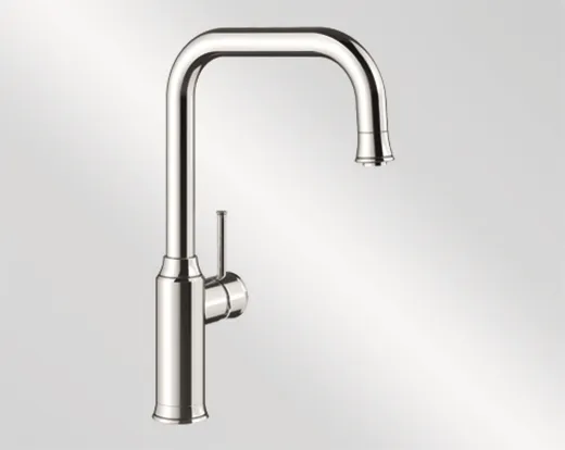 BLANCO Kchenarmatur Livia-S Chrom Einhebelmischer / Spltischarmatur mit Zugauslauf 190 schwenkbarer Auslauf