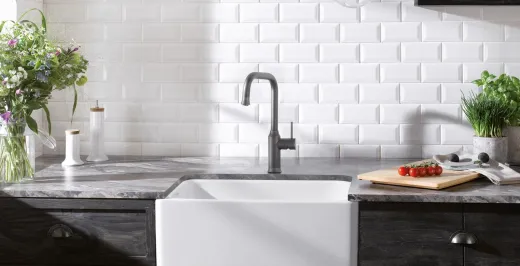 BLANCO Kchenarmatur Livia-S Chrom Einhebelmischer / Spltischarmatur mit Zugauslauf 190 schwenkbarer Auslauf