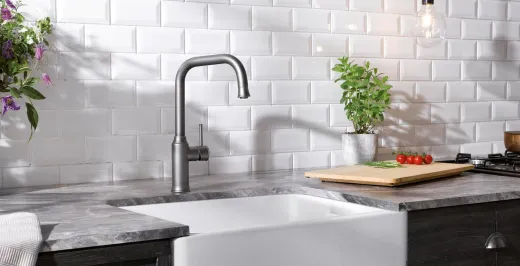 BLANCO Kchenarmatur Livia-S Chrom Einhebelmischer / Spltischarmatur mit Zugauslauf 190 schwenkbarer Auslauf