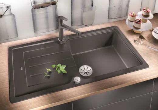 ✅ BLANCO Classic Neo XL 6-S Silgranit PuraDurII Granitsple / Einbausple Ablaufsystem InFino Farbe Felsgrau mit Drehknopfventil