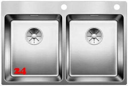 BLANCO Kchensple Andano 340/340-IF/A Edelstahlsple / Doppelsple Flachrand mit Ablaufsystem InFino und PushControl
