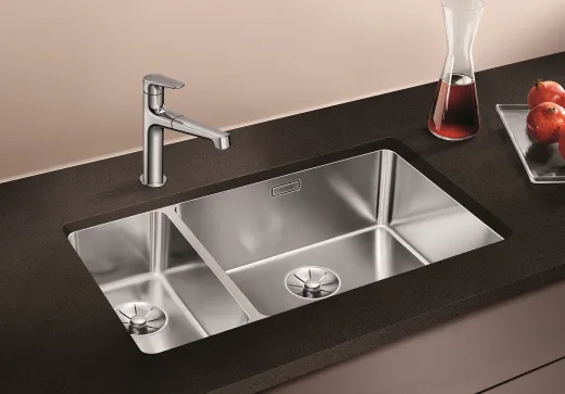 BLANCO Kchensple Andano 500/180-U Edelstahlsple / Unterbaubecken mit Ablaufsystem InFino und Handbettigung