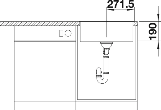 BLANCO Subline 500-IF/A SteelFrame Materialmix Silgranit mit Edelstahl Einbausple mit Ablaufsystem InFino Handbettigung