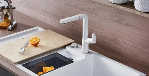 BLANCO Kchenarmatur Avona-S Silgranit-Look Einhebelmischer mit Zugauslauf 190 schwenkbarer Auslauf