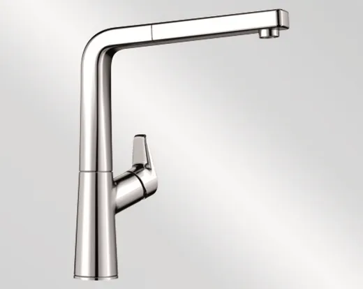 BLANCO Kchenarmatur Avona S Chrom Einhebelmischer / Spltischarmatur mit Zugauslauf als Schlauchbrause