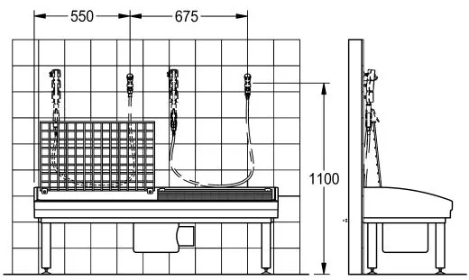 KWC PROFESSIONAL Sirius Miranit Schuh-und Stiefelreinigungsanlage SIRW721A aus Mineralgranit fr 2 Reinigungspltze