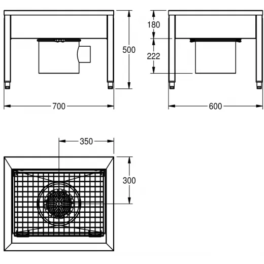 KWC PROFESSIONAL Sirius Schuh-und Stiefelreinigungsanlage SIRX711C zur Wandmontage mit 1 Reinigungsplatz