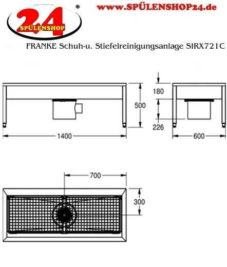 KWC PROFESSIONAL Sirius Schuh-und Stiefelreinigungsanlage SIRX721C zur Wandmontage mit 2 Reinigungspltzen