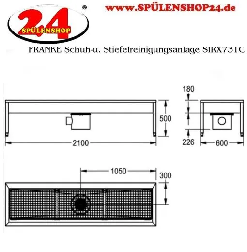 KWC PROFESSIONAL Sirius Schuh-und Stiefelreinigungsanlage SIRX731C zur Wandmontage mit 3 Reinigungspltzen