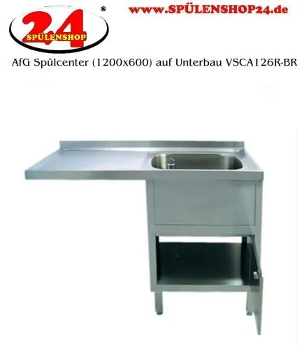 AfG Splcenter (1200x600) auf Unterbau VSCA126R-BR Gewerbesple mit verschweitem Untergestell